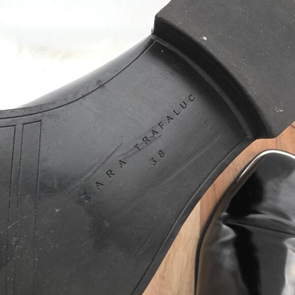 Zara Trafaluc Boots Womens Size 38 Metallic Square Toe Studded Chelsea Shoes - Picture 12 of 12